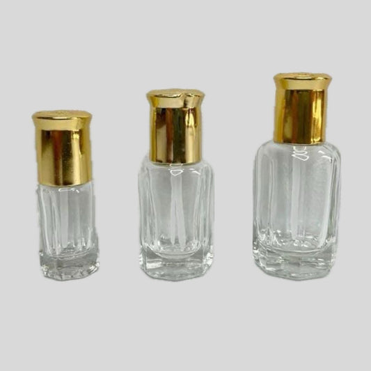 PATTI PLAIN ATTAR BOTTLE WITH GOLDEN CAPS - 3/6/12ML