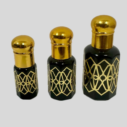 BLACK FOILING GOLDEN CAP & GOLD DESIGN - 3/6/12ML
